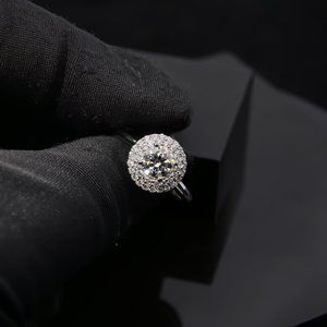 2.5 Carat Moissanite Diamond Ring. Silver With Gold Filling. Adjustable Si…
